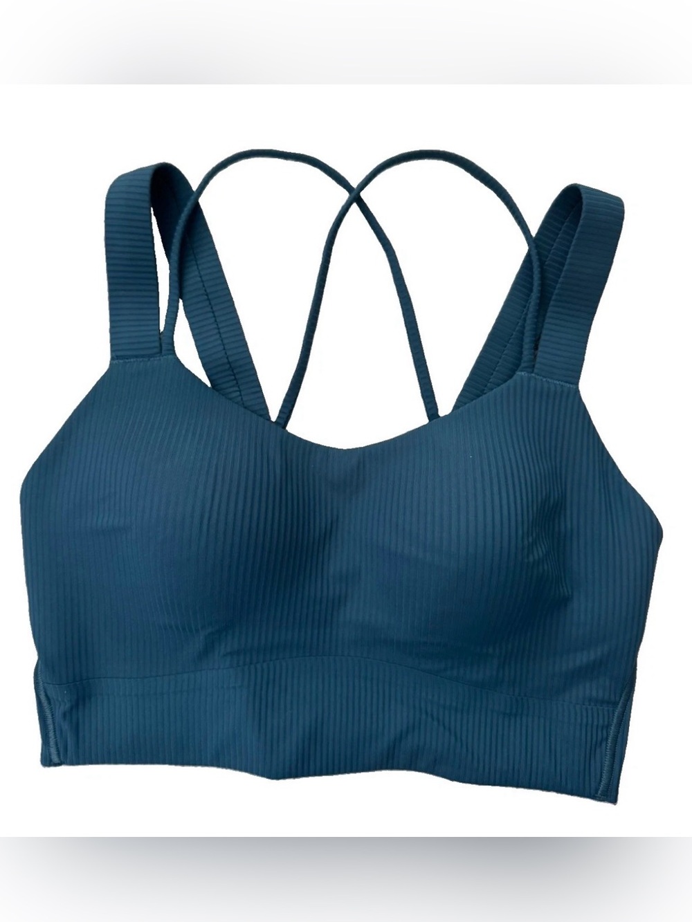 Lululemon Like a Cloud Longline Ribbed Bra Size 4 or 6 Indochine Blue NWT